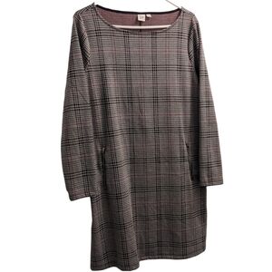 GAP Black/Red/White Plaid Dress With Zipper Pockets L